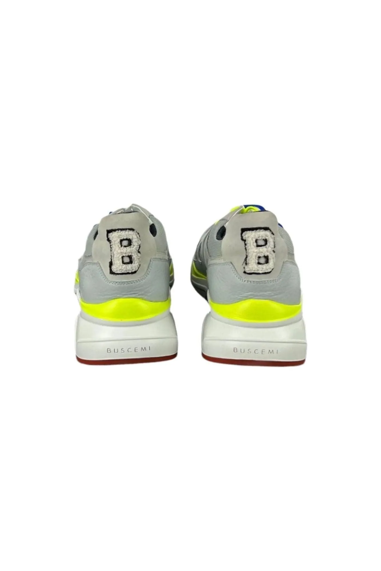 Buscemi Men's B Runner Grey Leather Sneakers SAMPLE