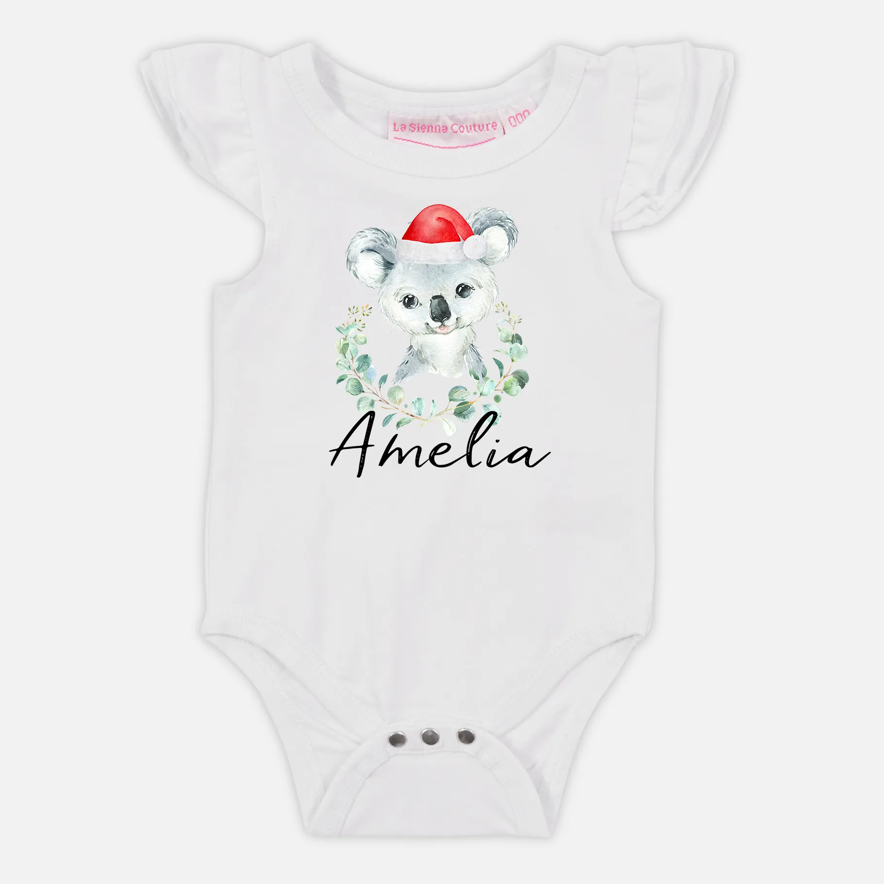 Christmas Animal - Name - Short Sleeve Flutter - Custom