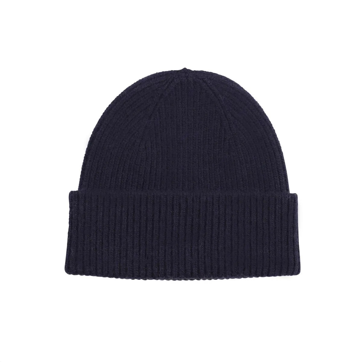 Colorful Merino Wool Beanie Navy Blue