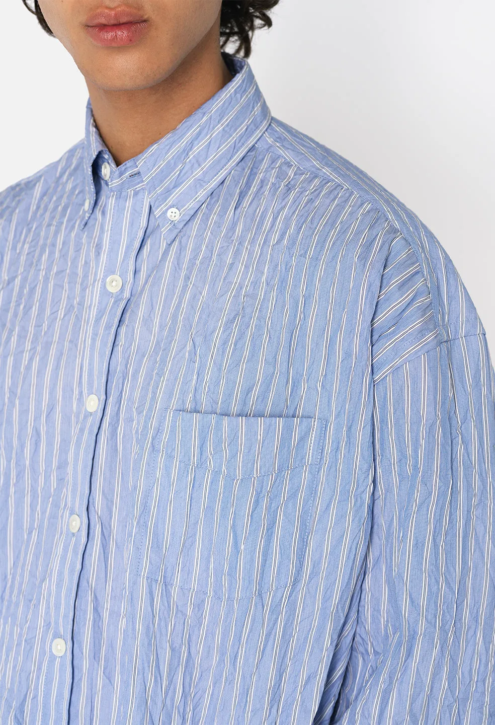 Crinkled Kimono Shirt / Broker Stripe