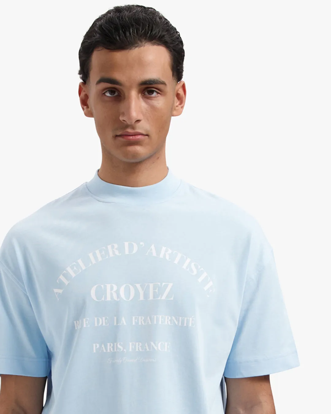 CROYEZ ATELIER T-SHIRT - LIGHT BLUE/WHITE