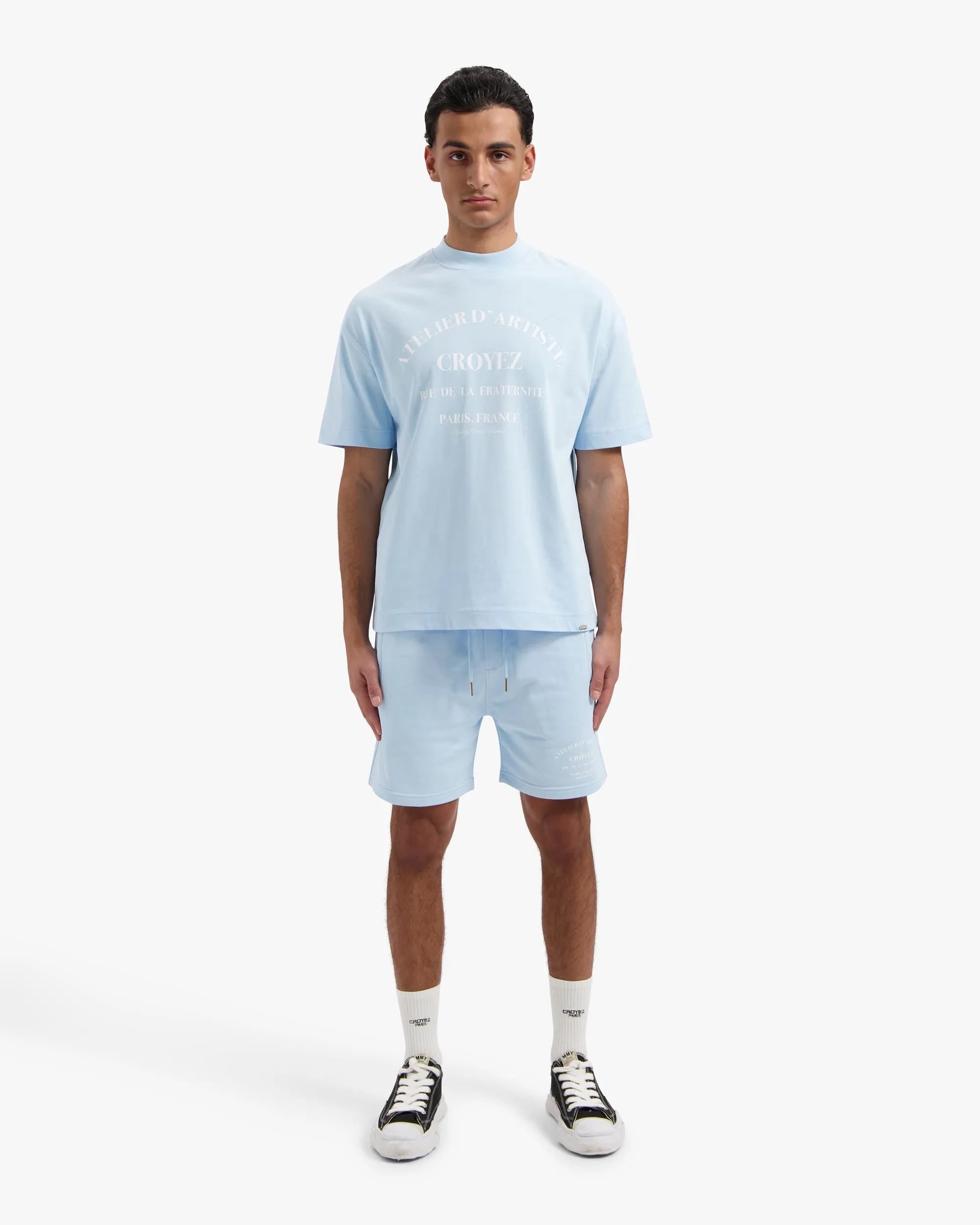 CROYEZ ATELIER T-SHIRT - LIGHT BLUE/WHITE