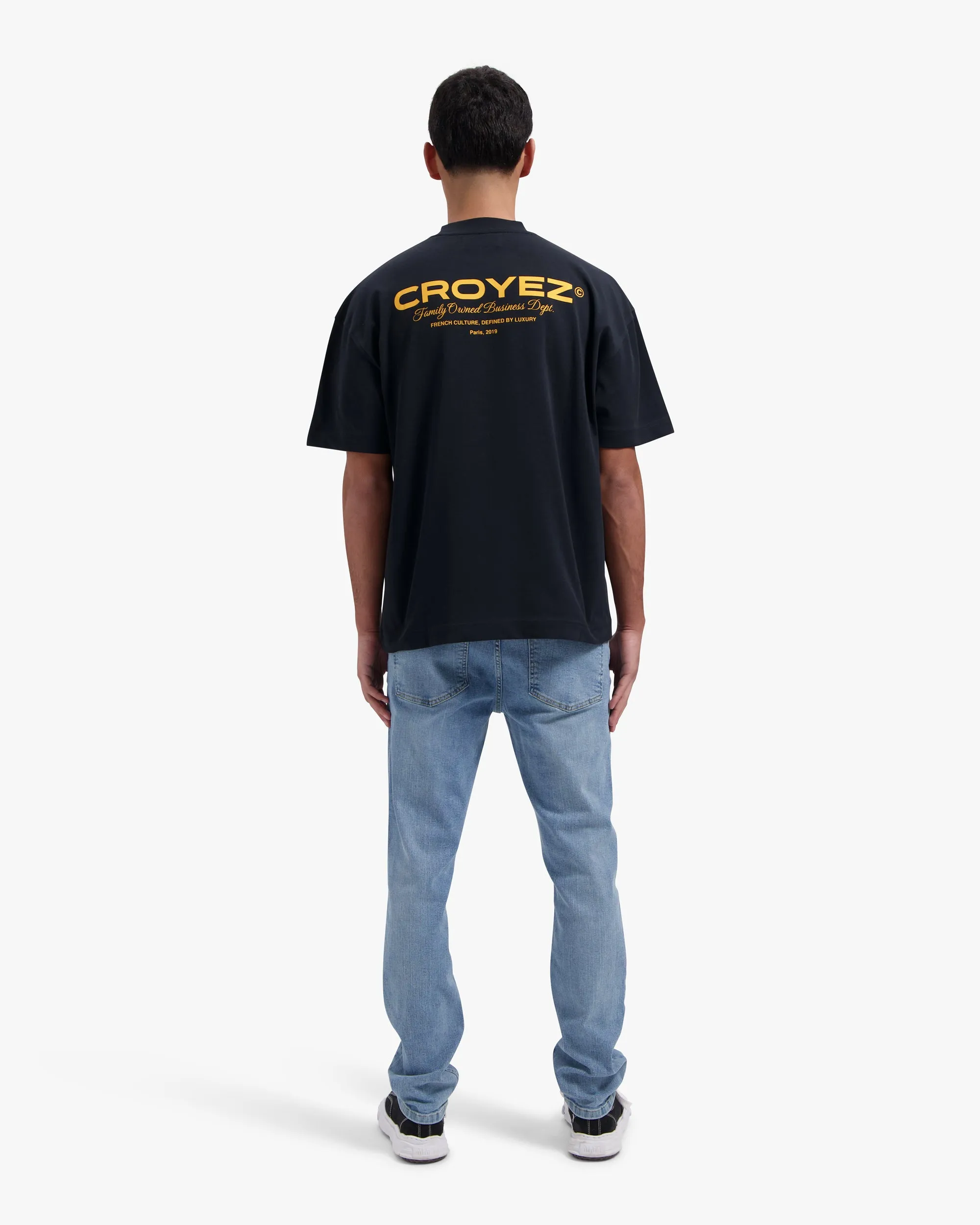 CROYEZ FAMILY OWNED BUSINESS T-SHIRT - BLACK/YELLOW