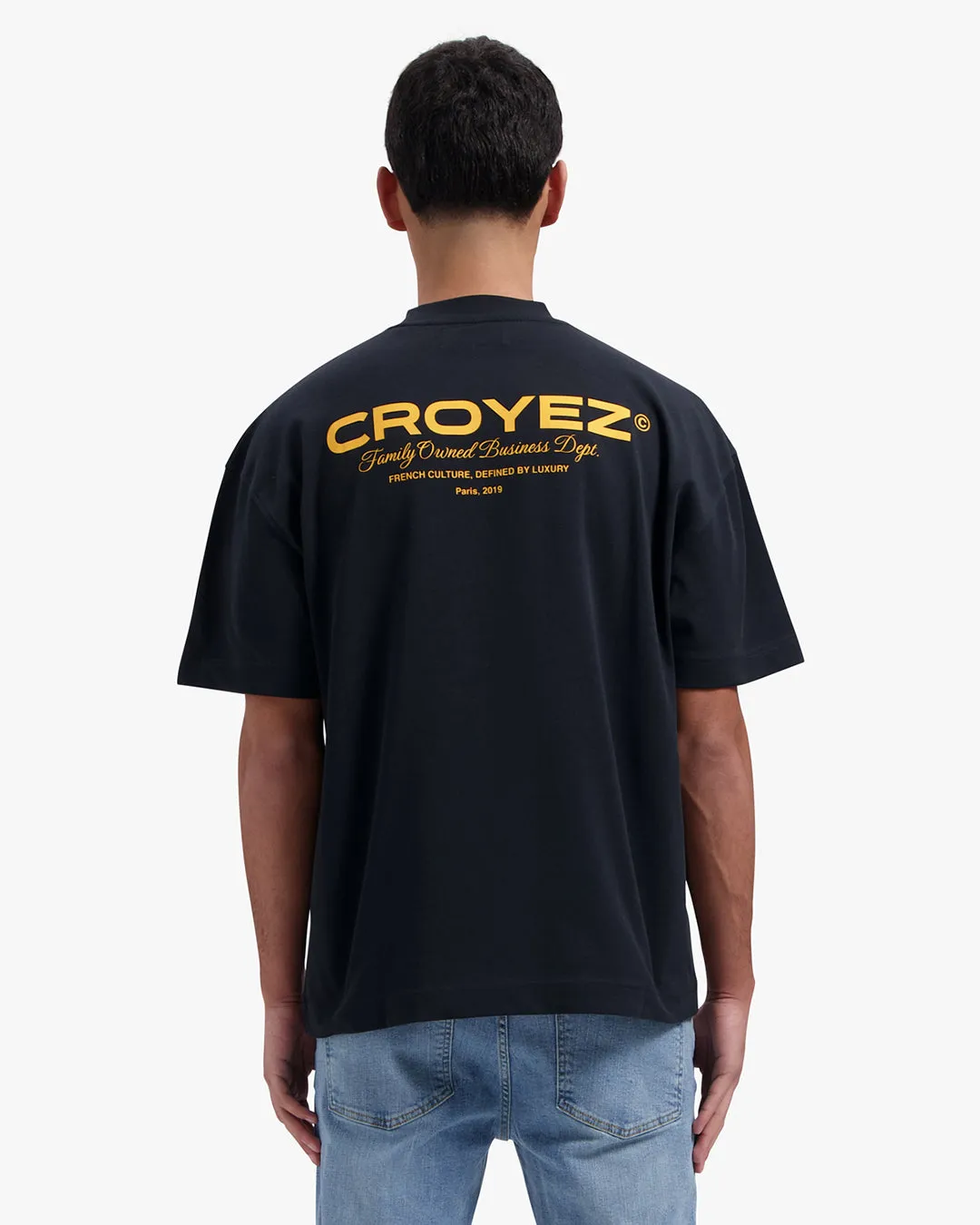 CROYEZ FAMILY OWNED BUSINESS T-SHIRT - BLACK/YELLOW