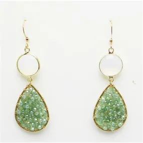 Crystal Teardrop Earrings - Mint