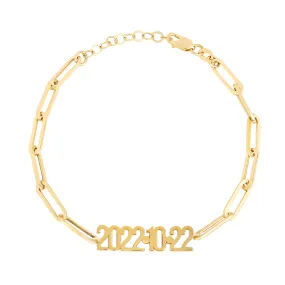 Custom Date on PaperClip Bracelet