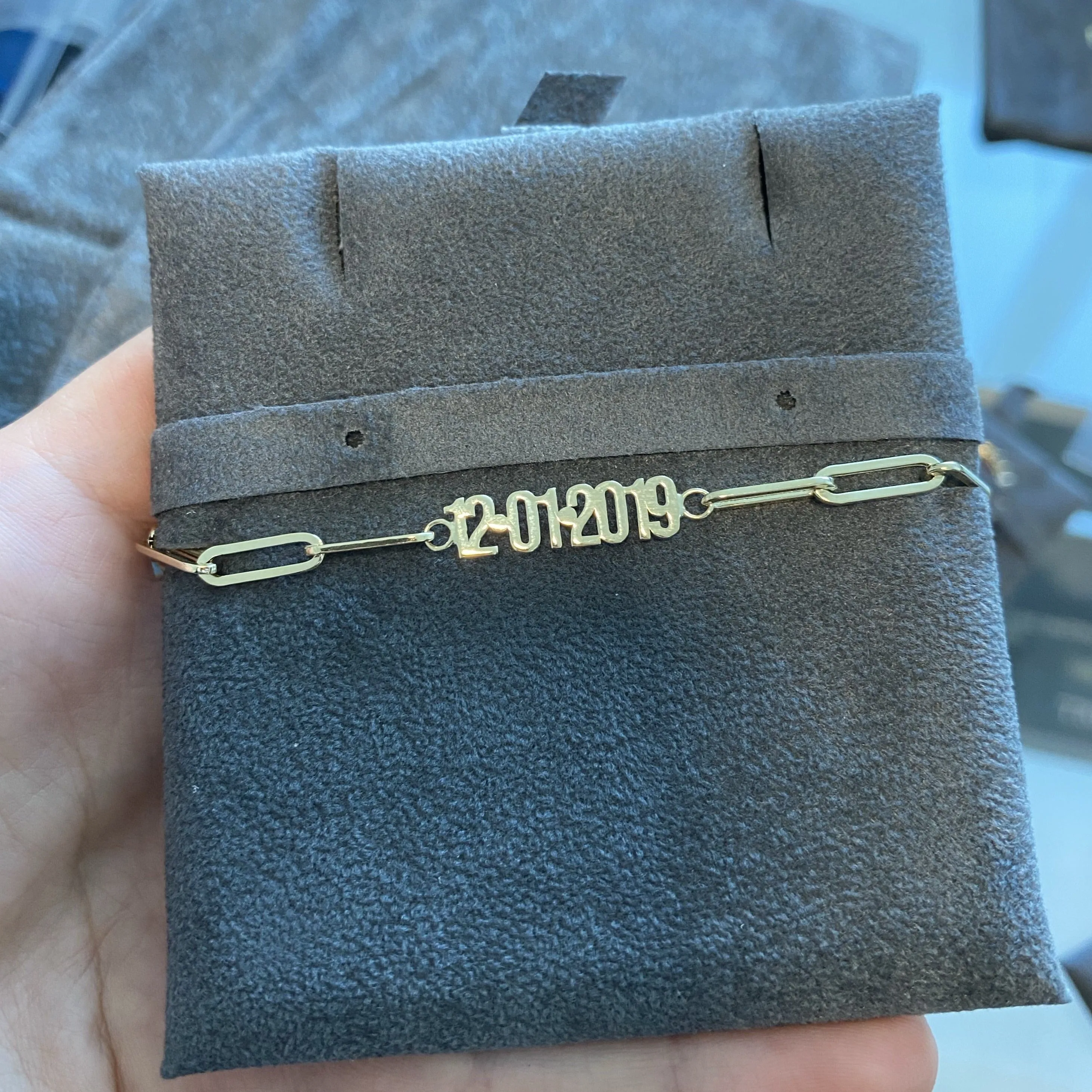 Custom Date on PaperClip Bracelet