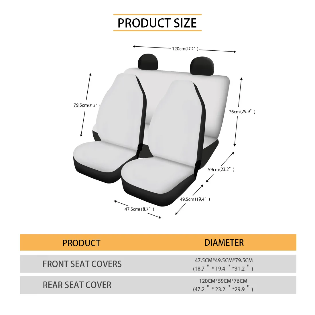 Custom Pet Face Car Seat Cover Full Set Universal Auto Waterproof Front Seat Protector