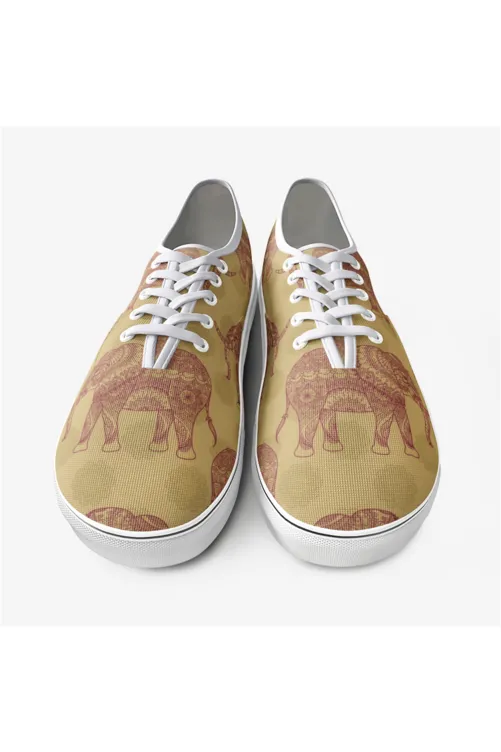 Elephant & Mandala Unisex Canvas  Sneakers