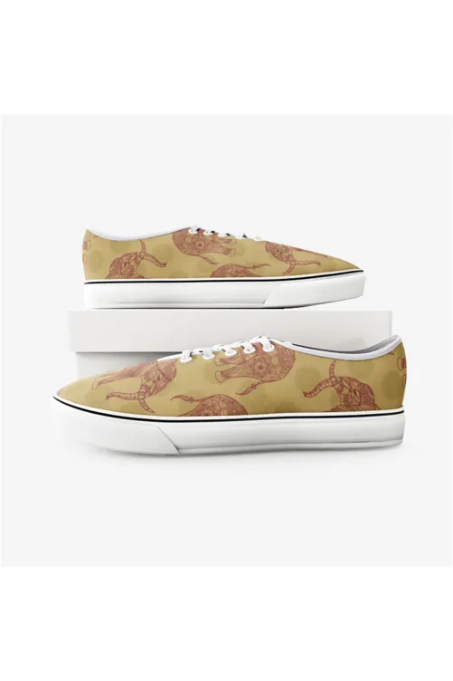 Elephant & Mandala Unisex Canvas  Sneakers