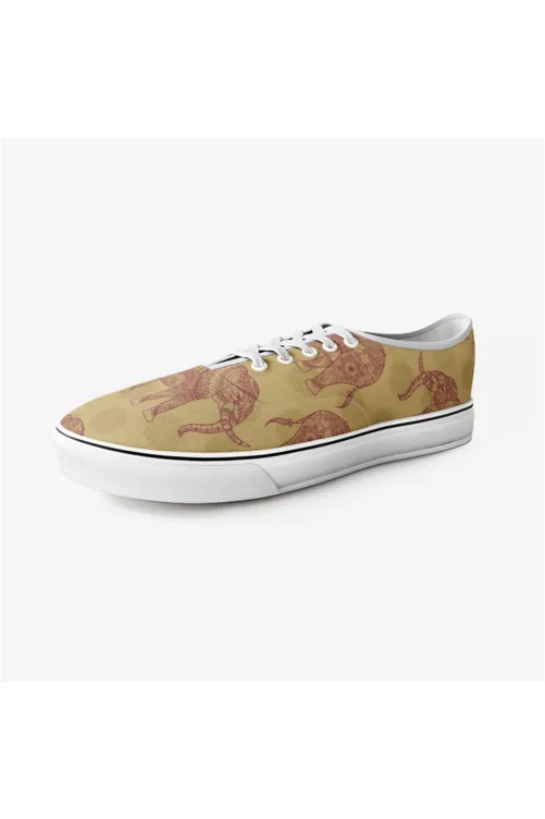 Elephant & Mandala Unisex Canvas  Sneakers