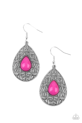 Fanciful Droplets - Pink Paparazzi Earrings