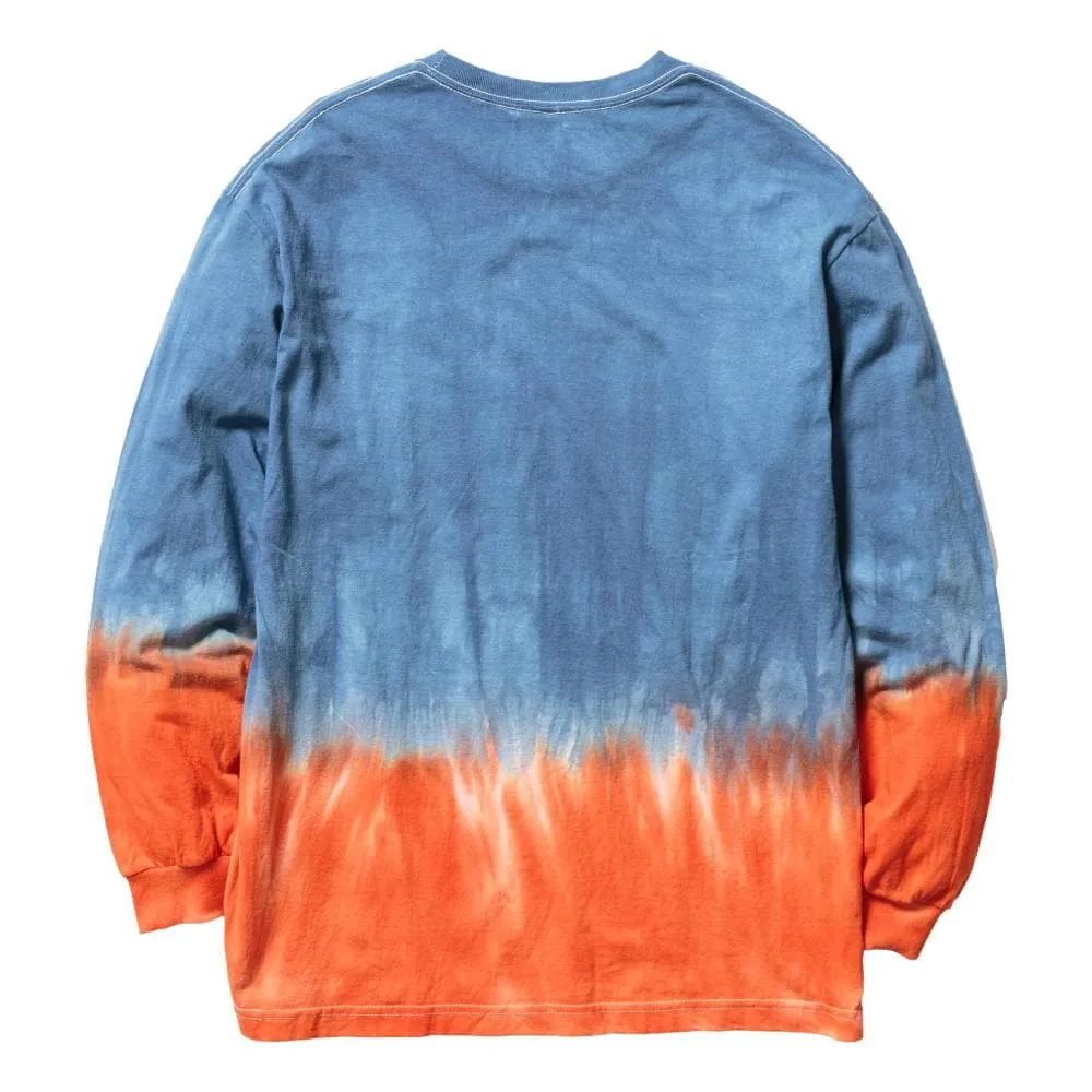 Flagstuff TIE DYE L/S TEE-BLUE×ORANGE