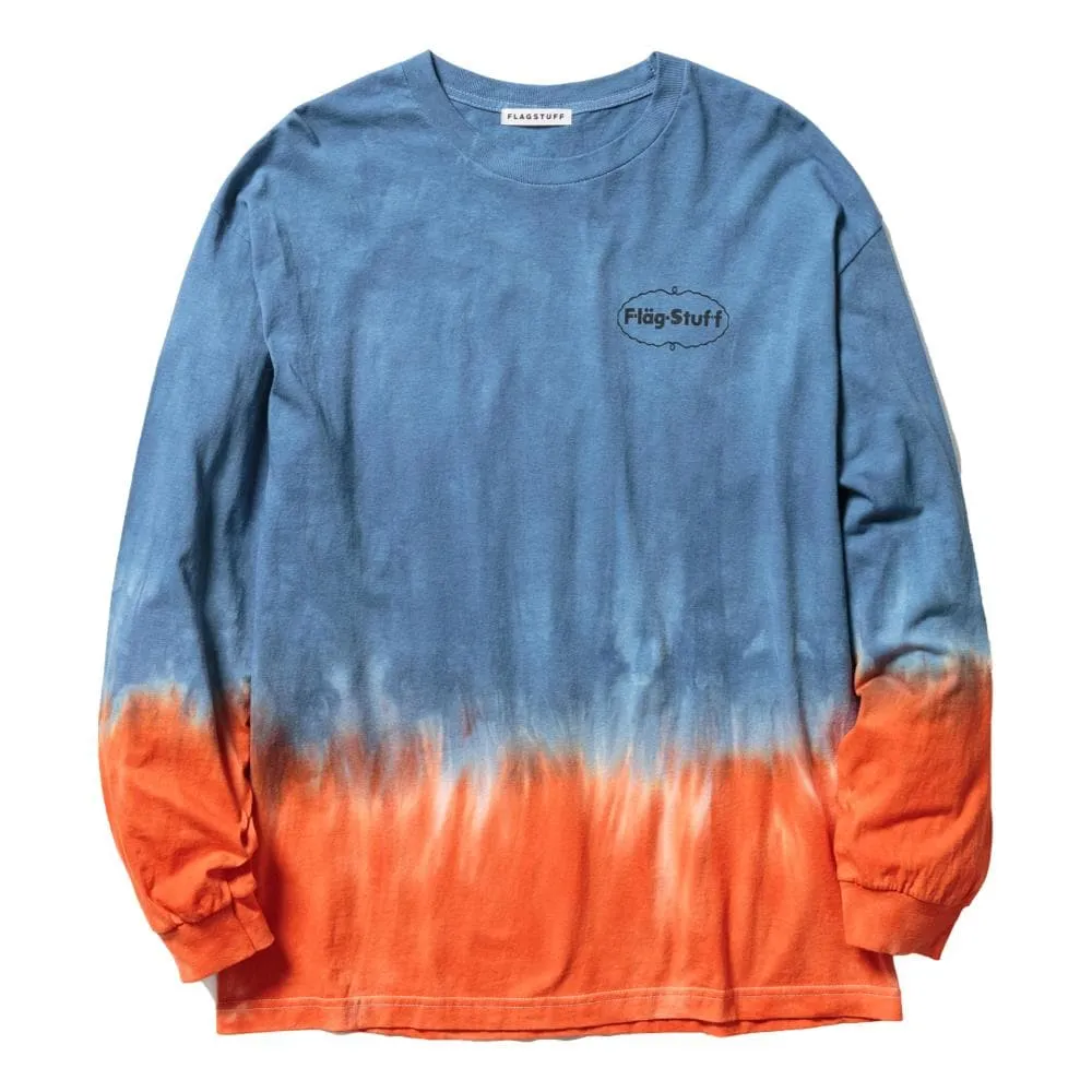 Flagstuff TIE DYE L/S TEE-BLUE×ORANGE