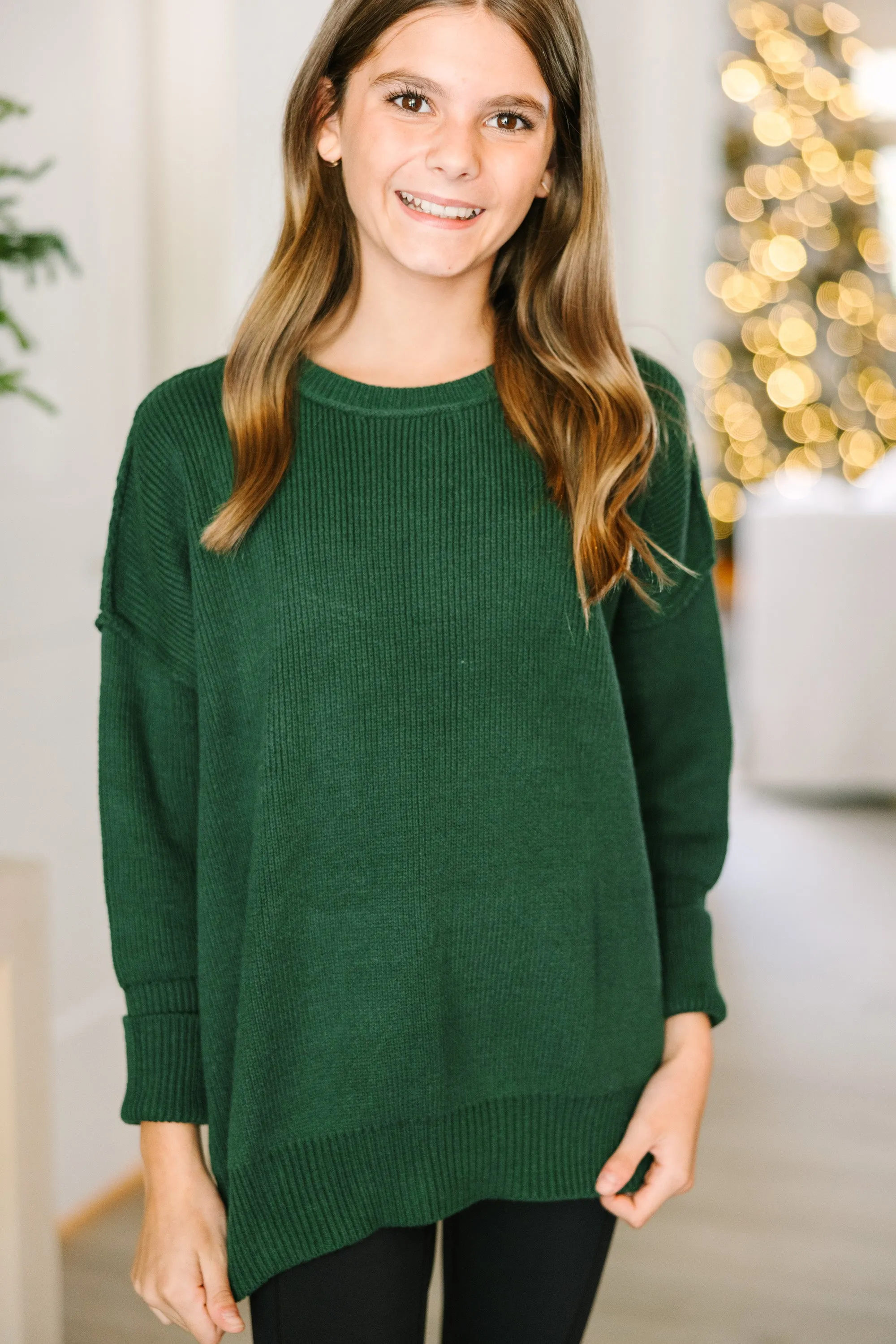 Girls: Give You Joy Emerald Green Dolman Sweater