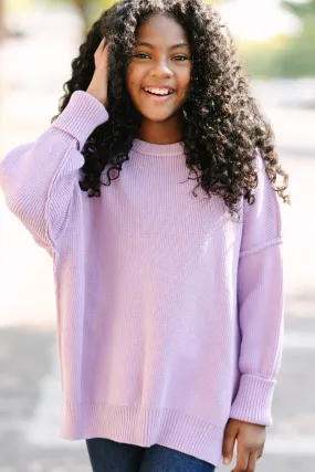 Girls: Give You Joy Lavender Purple Sweater