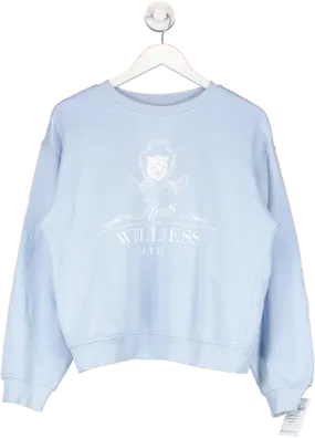 H&M Blue Motif Detailed Sweatshirt UK XS