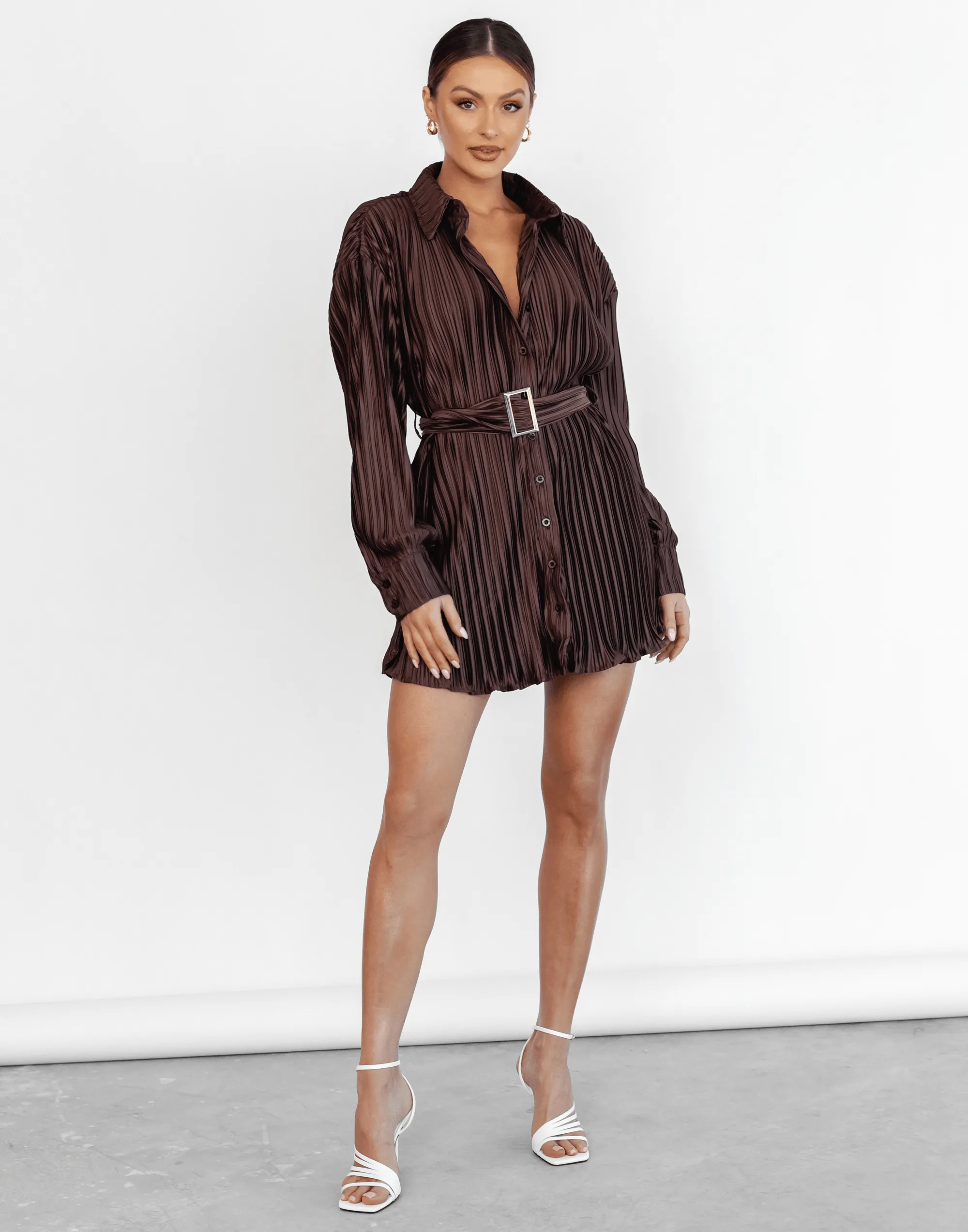 Heart Of Gold Mini Dress (Brown)