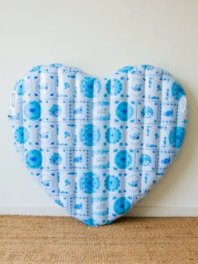 Heart Pool Float - Patchwork Blue