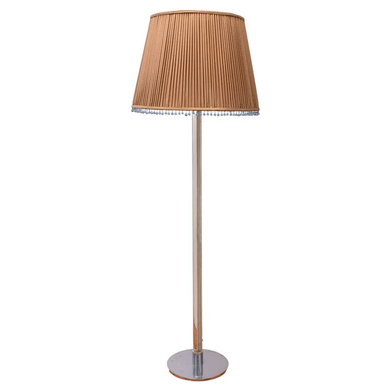 Hollywood Regency Lucite / Silvered Metal Floorlamp