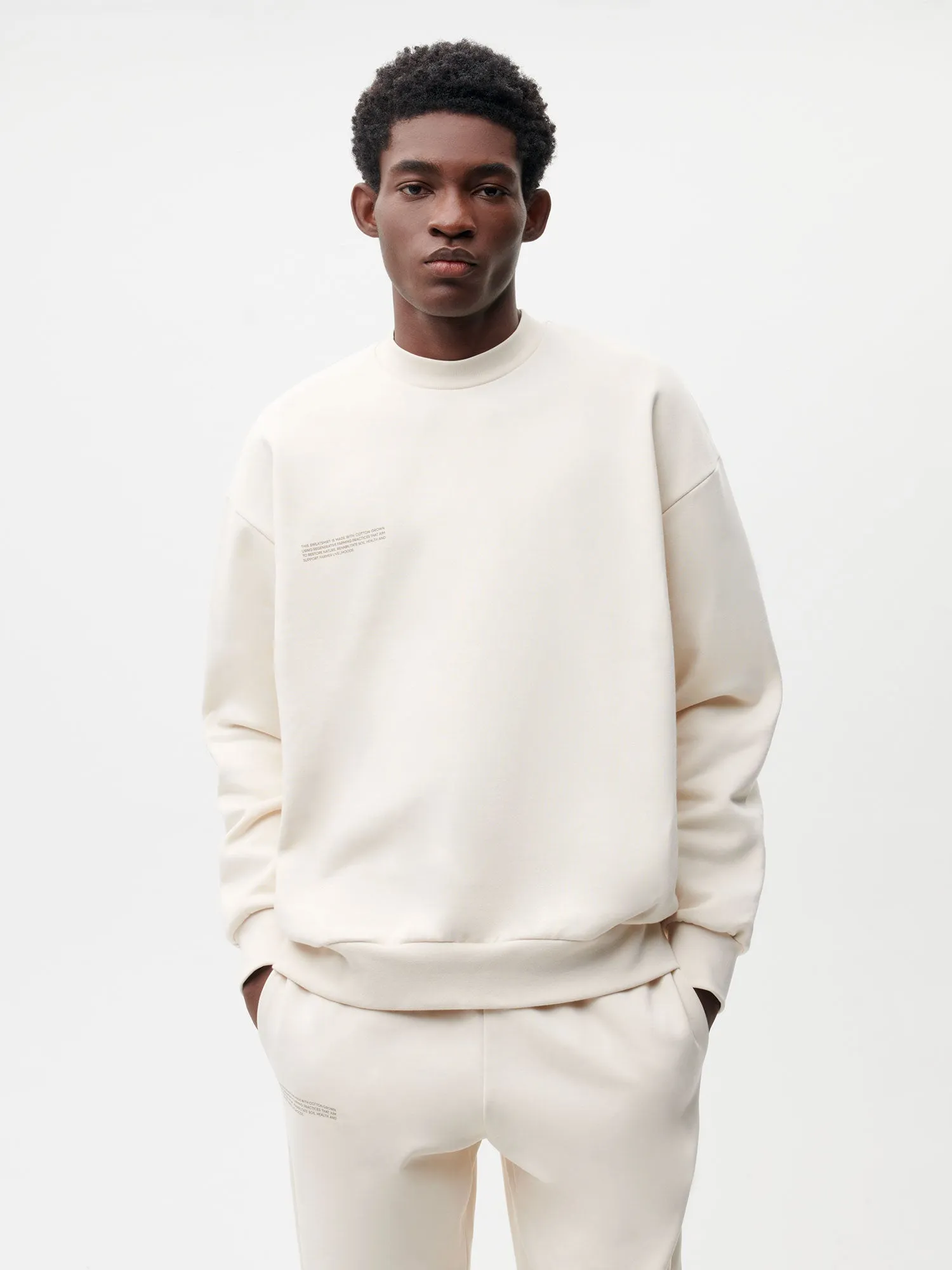 In Conversion Cotton Sweatshirt—cotton white