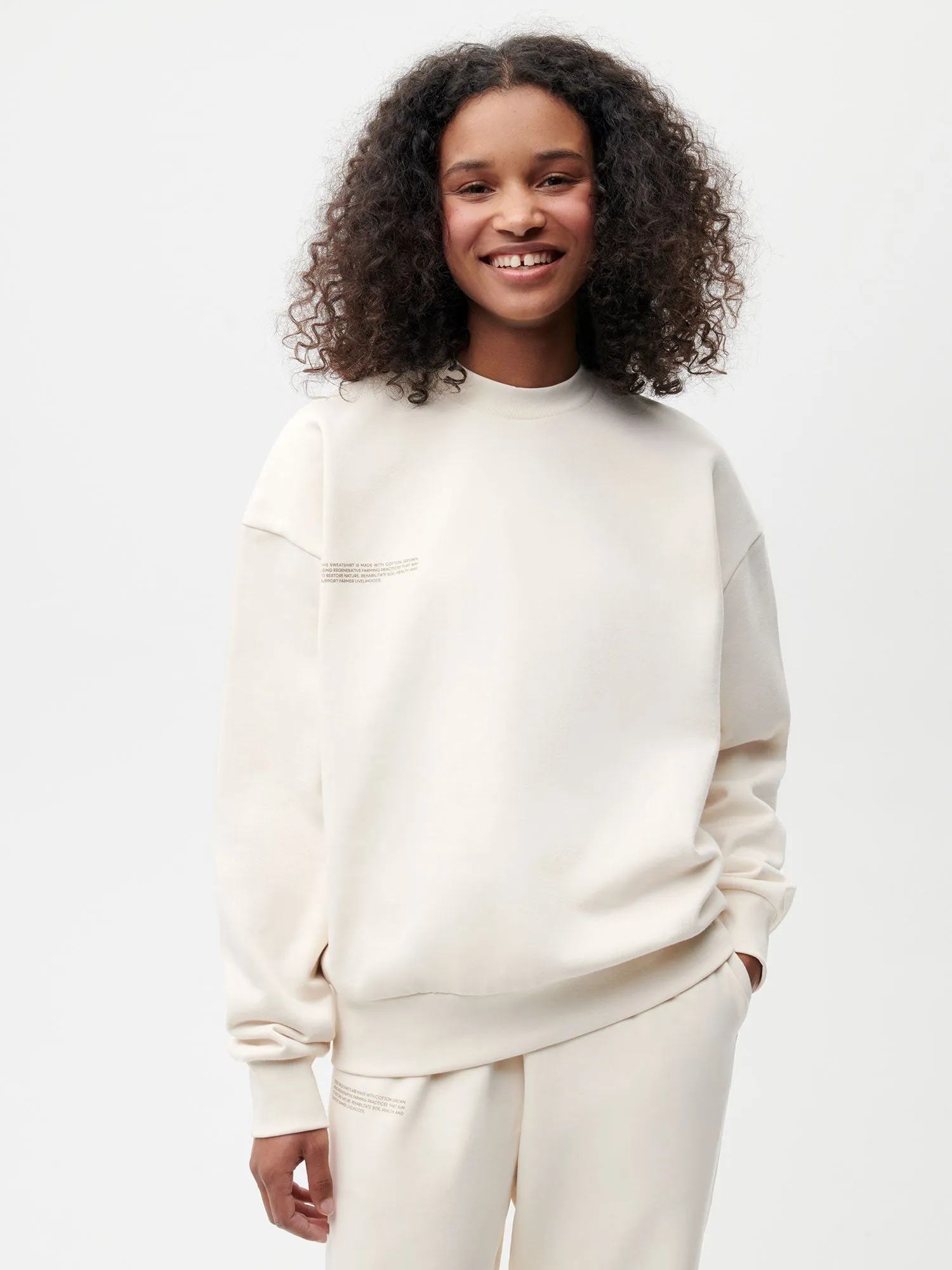 In Conversion Cotton Sweatshirt—cotton white