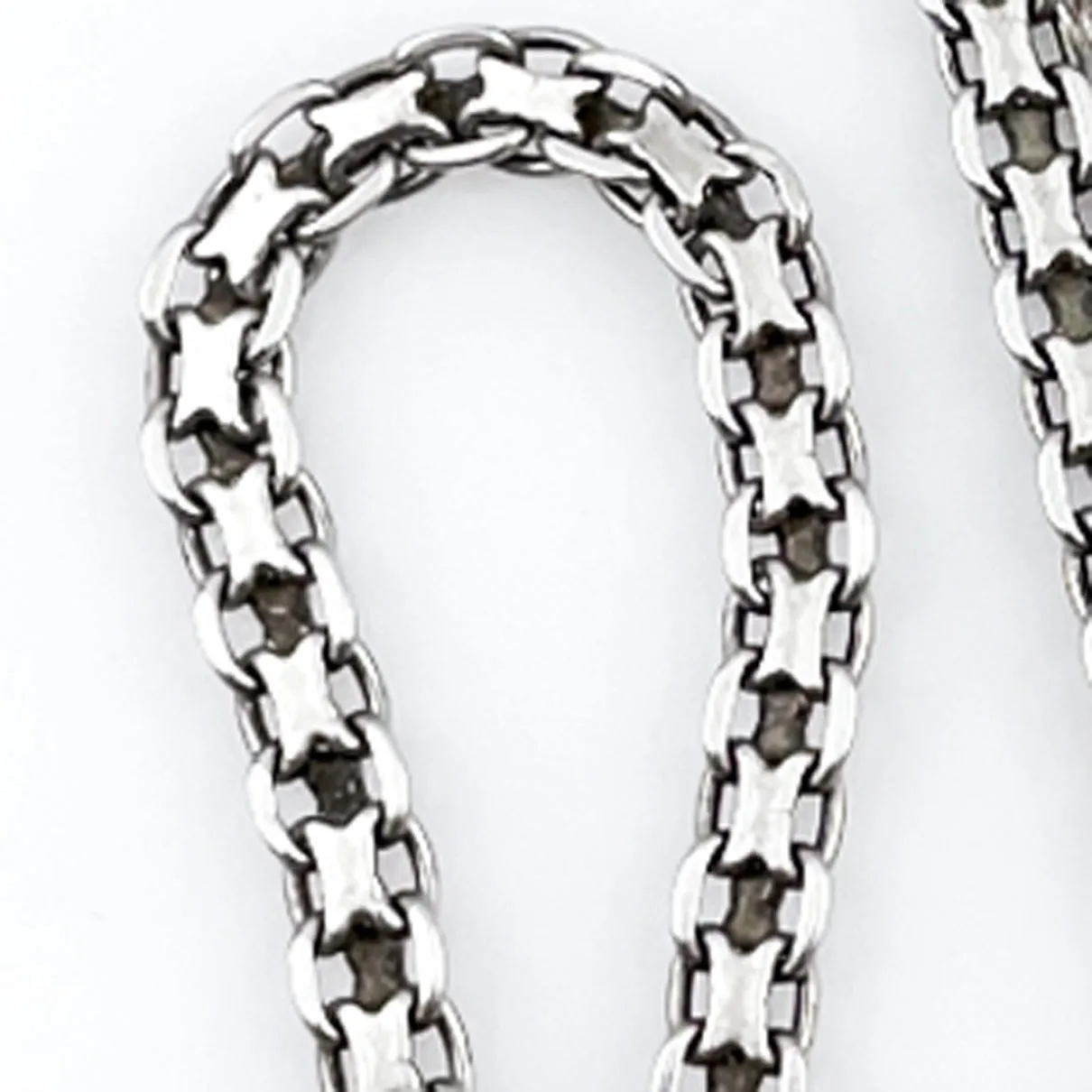 Italian Sterling Silver Flat Box Chain Unisex 24 inches