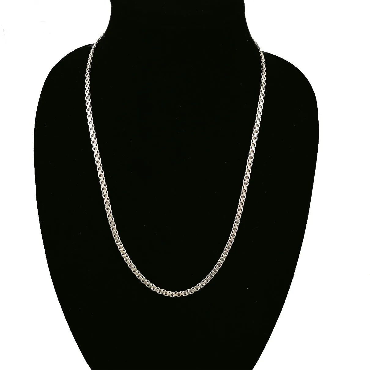 Italian Sterling Silver Flat Box Chain Unisex 24 inches