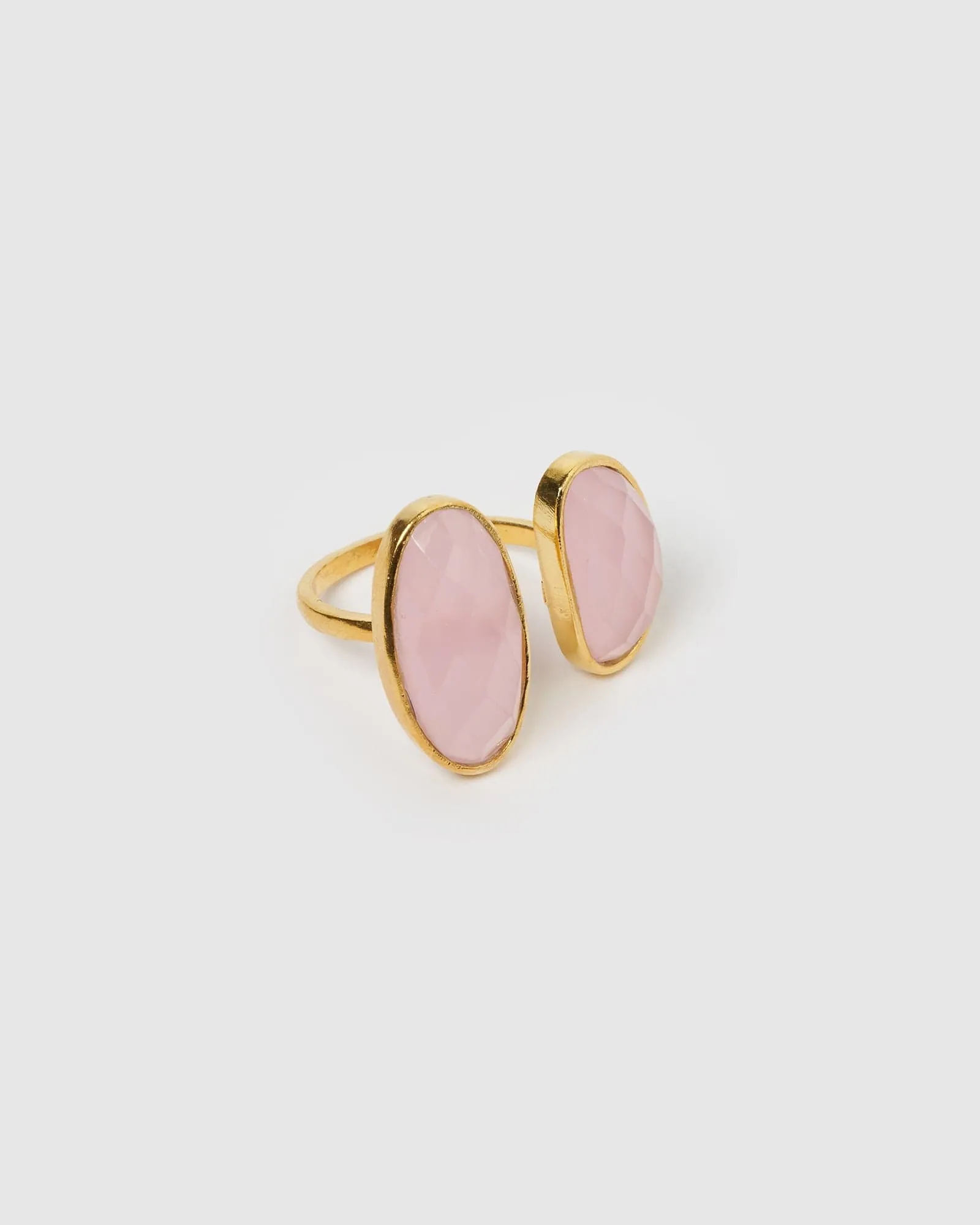 Izoa Sammy Ring Gold Rose Quartz