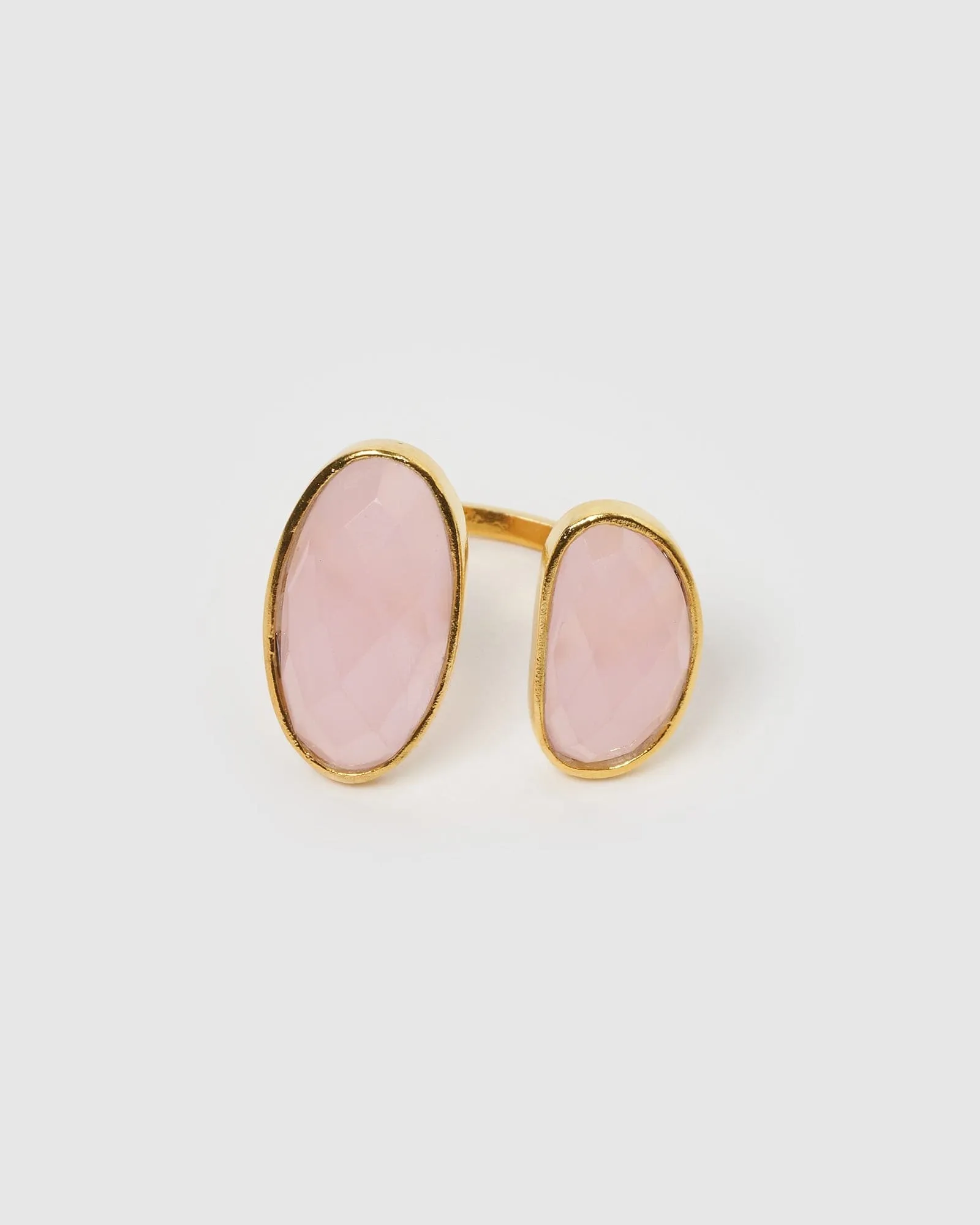 Izoa Sammy Ring Gold Rose Quartz