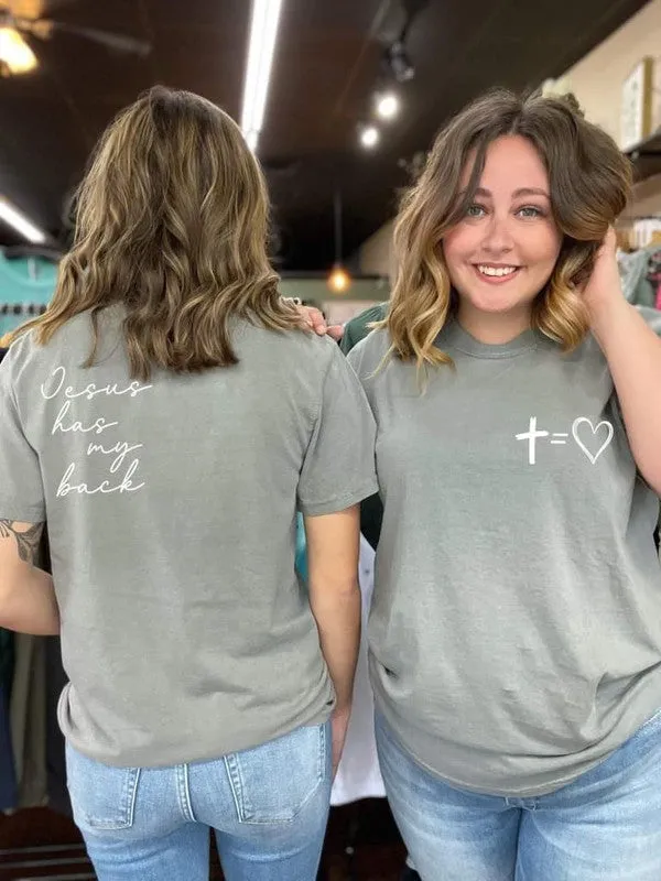 Jesus Has My Back Comfort Colors Tee (Online Exclusive)