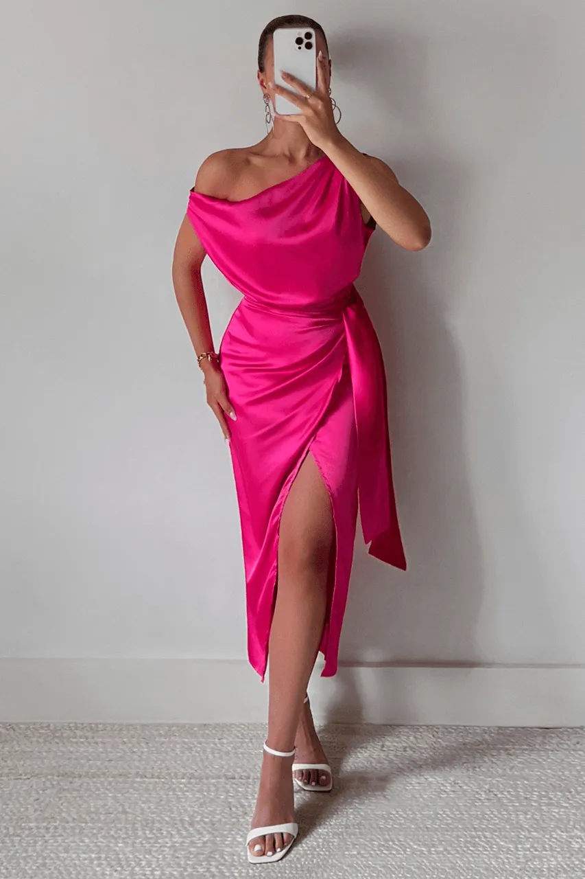 Kharisma Midi Dress - Hot Pink