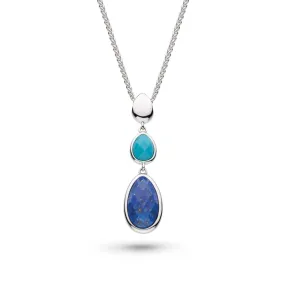 Kit Heath Coast Pebble Azure Gemstone Trio Droplet Necklace