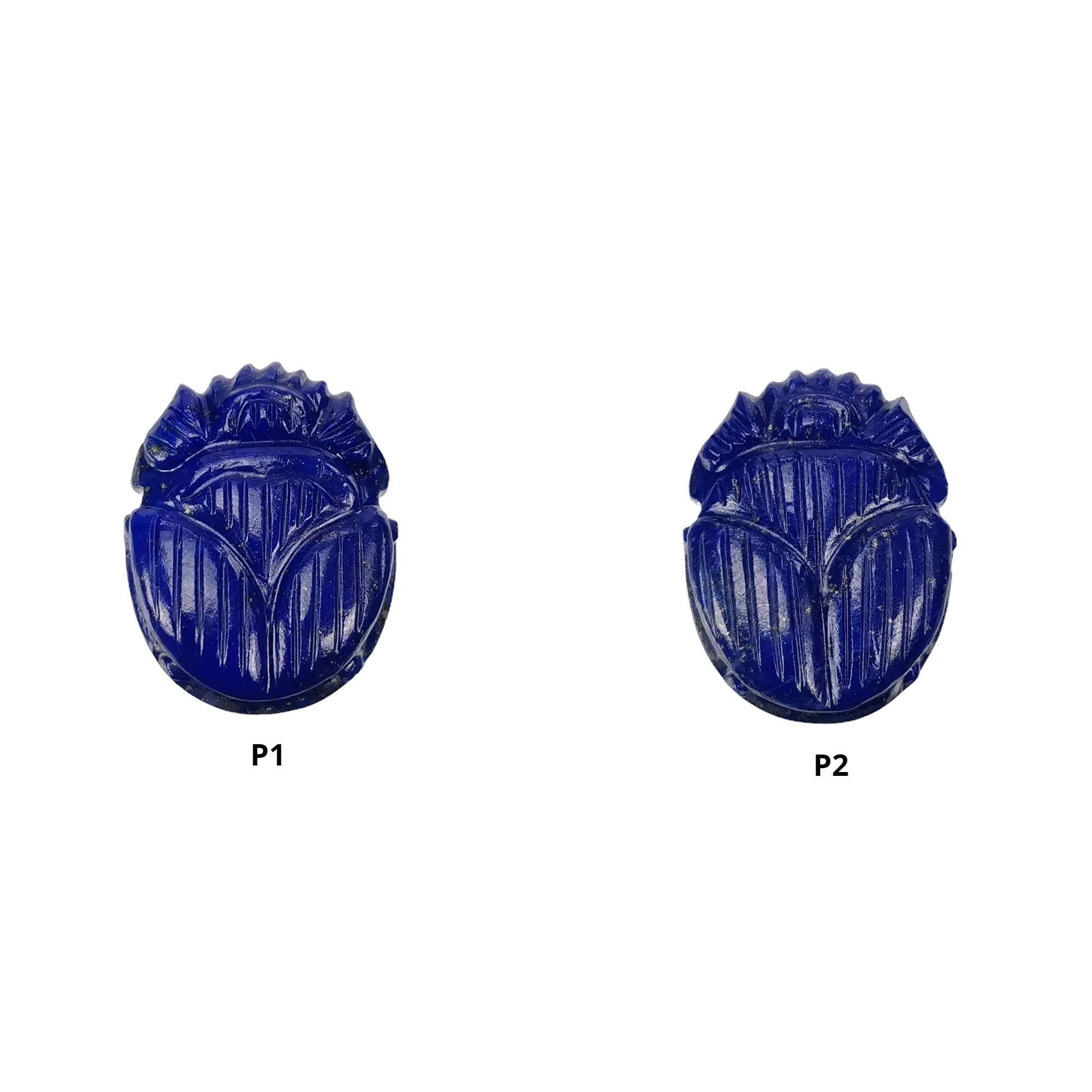 LAPIS LAZULI Gemstone Carving : Natural Untreated Unheated Blue Lapis Hand Carved Scarabs