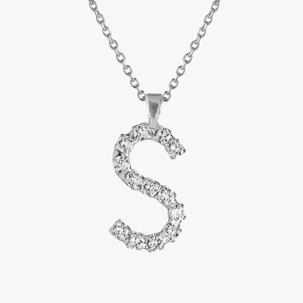 Letter Necklace S / Crystal