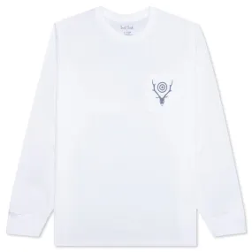 L/S Round Pocket Tee - White