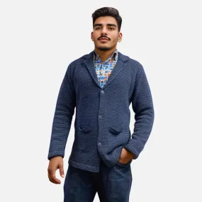 Luchiano Visconti Men's Cardigan Sweater Navy Blue SW4901 | Clearance