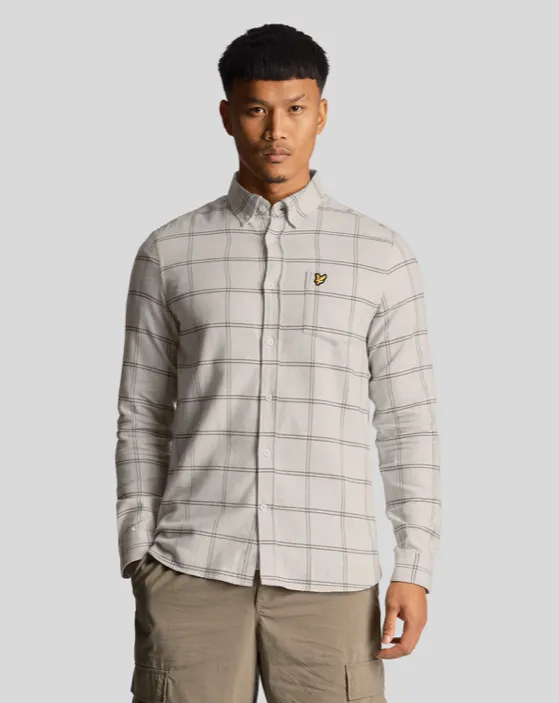 Lyle & Scott Windowpane Brushed Shirt/Light Mist - W23 SALE