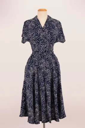 Manette Navy & Cream Dots Dress