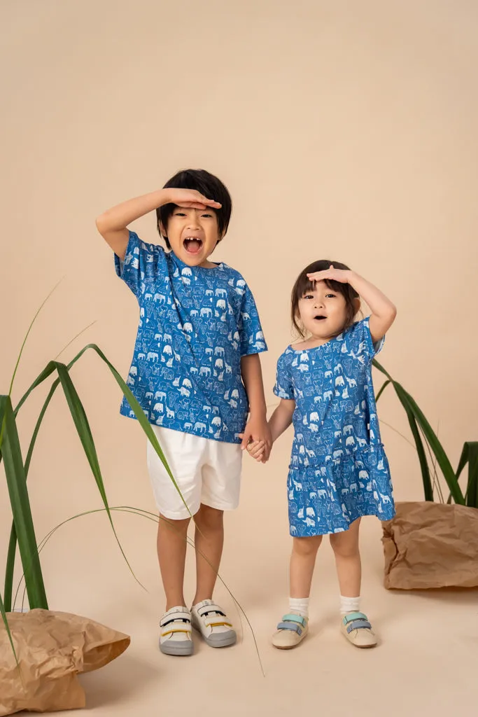 Mary Dress - Blue Elephant Families