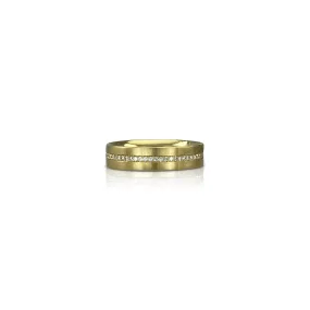 Matte Yellow Gold Diamond Pavé Eternity Band