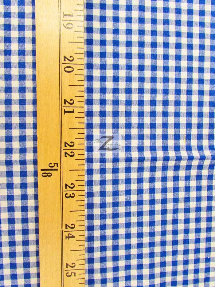 Mini Checkered Gingham Poly Cotton Printed Fabric / Yellow / 50 Yard Bolt