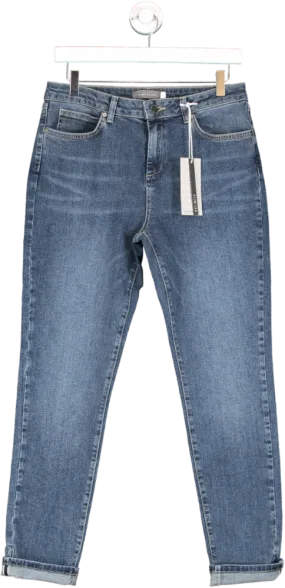 Mint Velvet Blue Houston Indigo Midi Slim Jeans UK 12