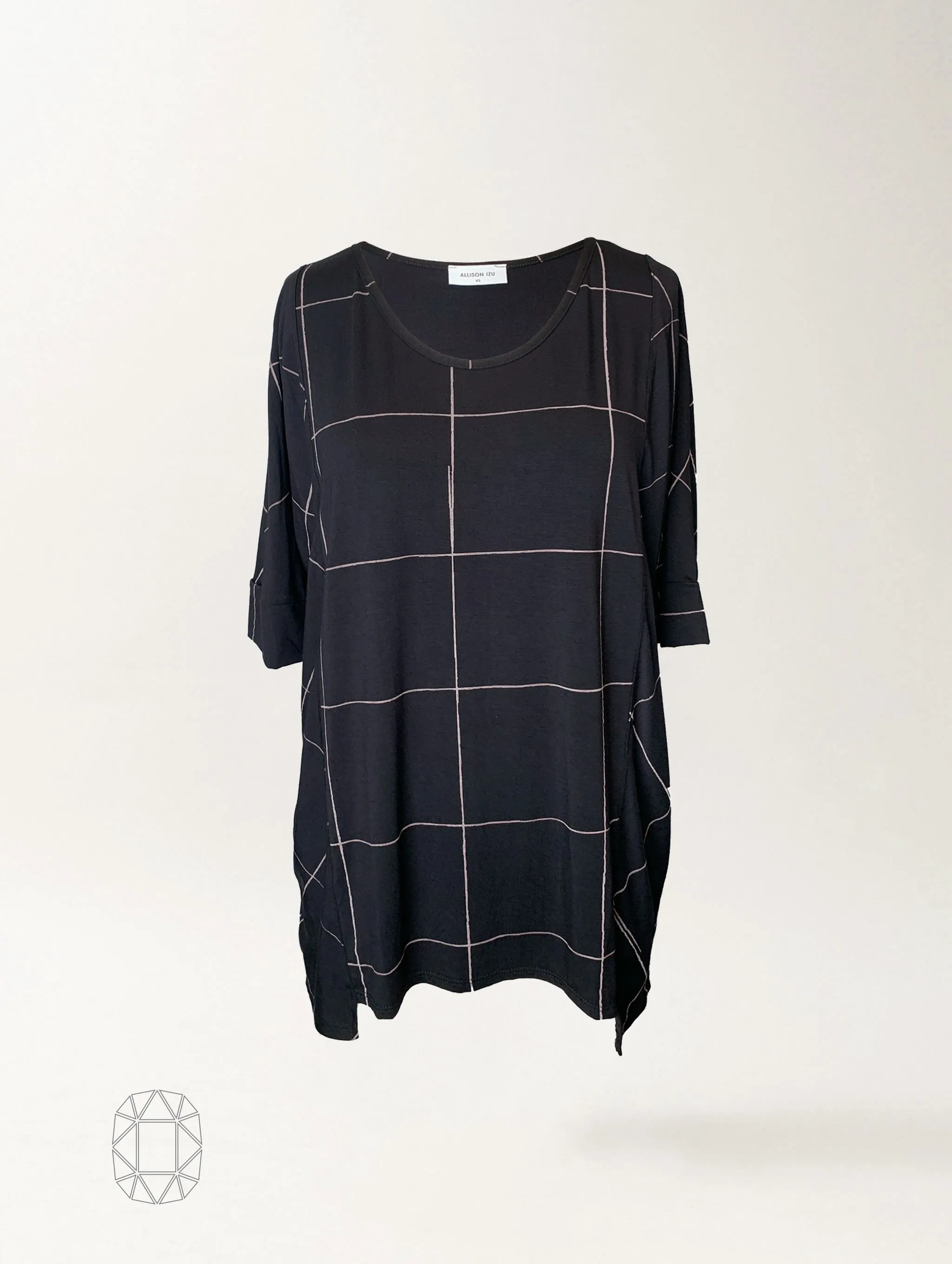 Misa Top - Infinite Grid Rayon Jersey