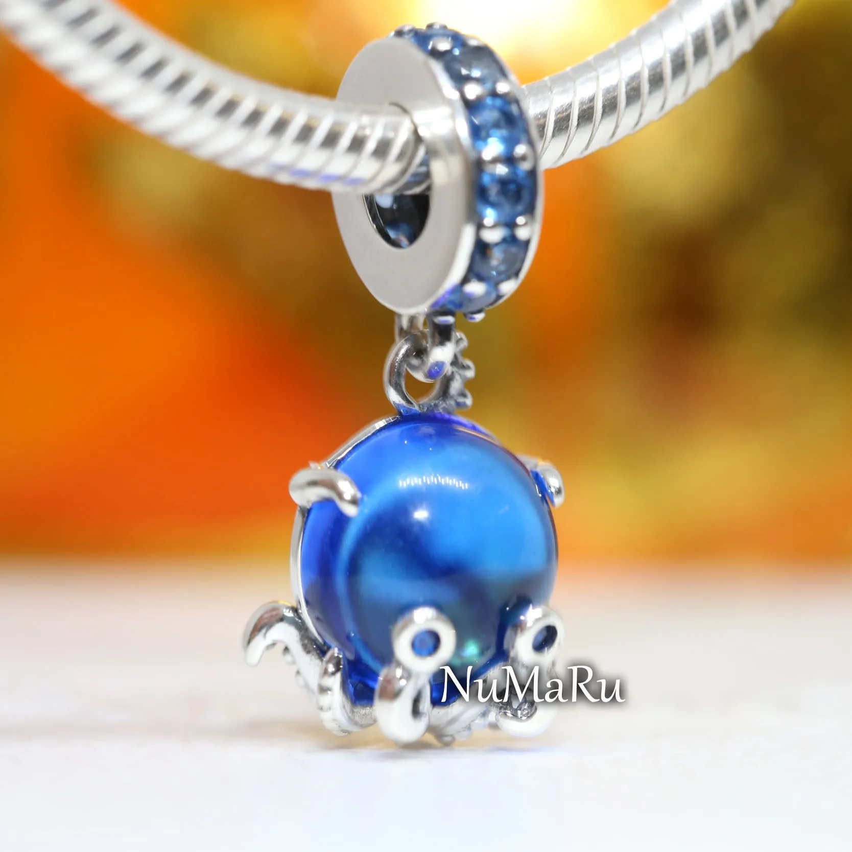 Murano Glass Cute Octopus Dangle Charm 791694C01