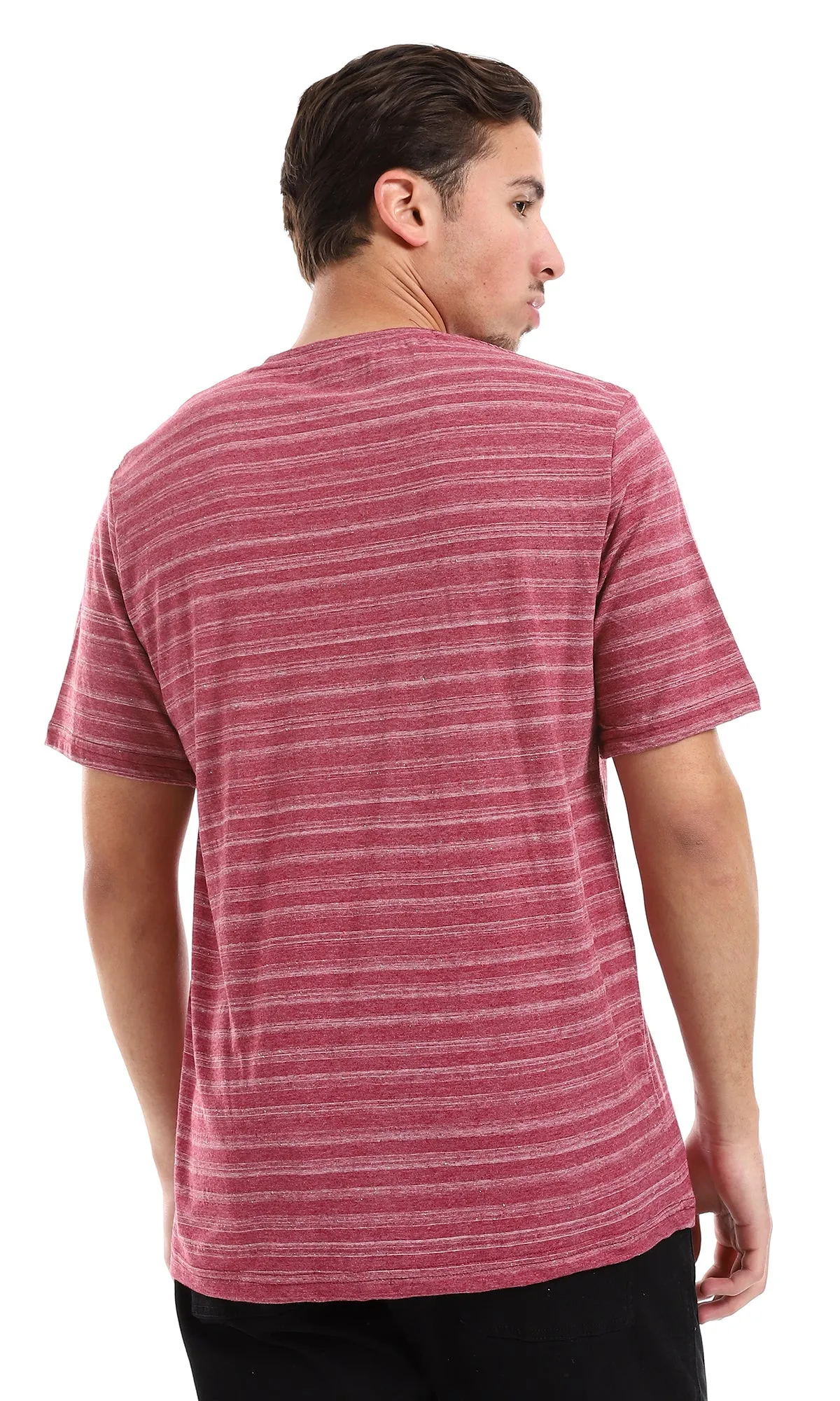 O164004 Hips Length Magenta & White Heather Tee