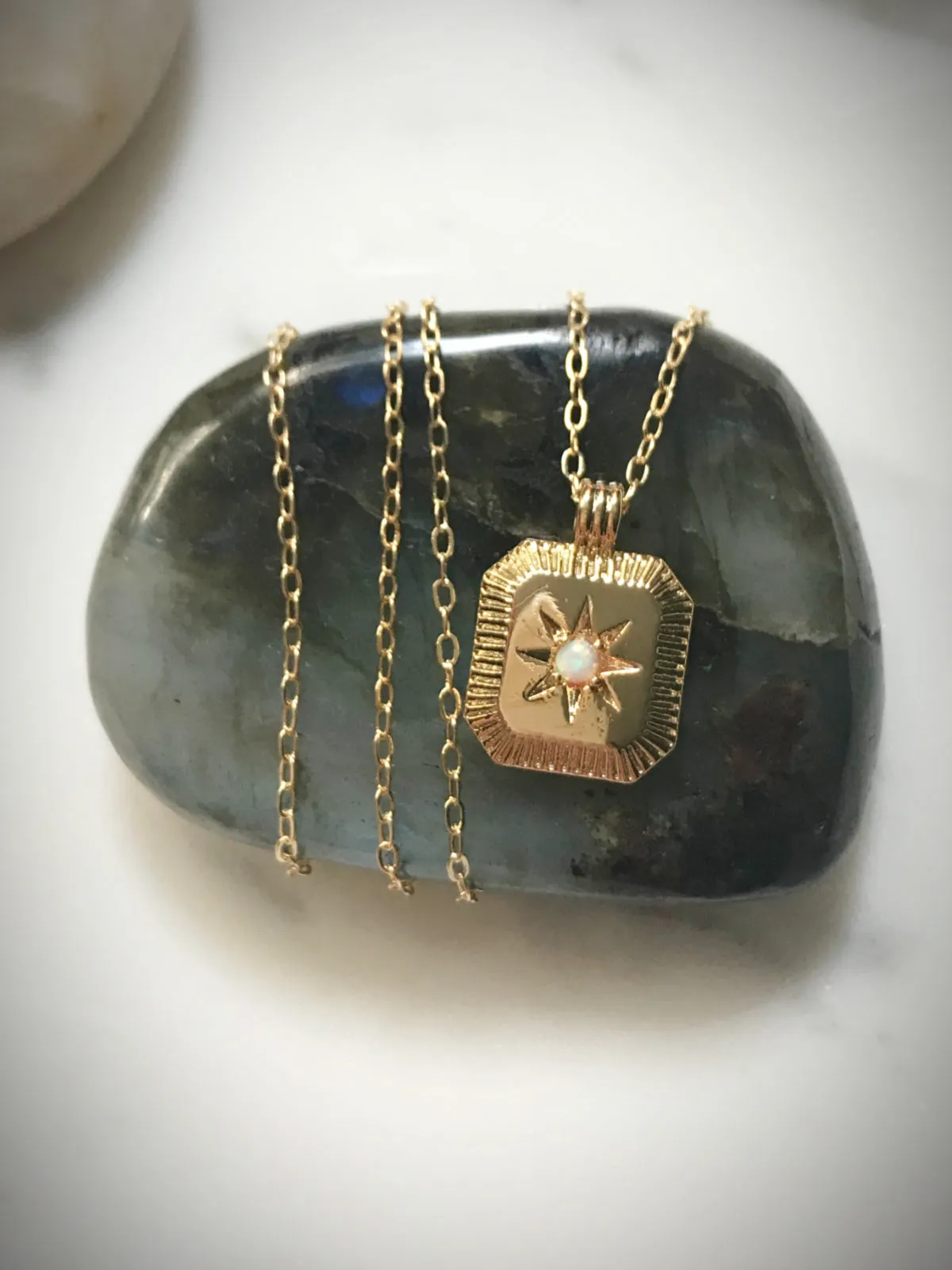 Opal Sun Medallion Necklace