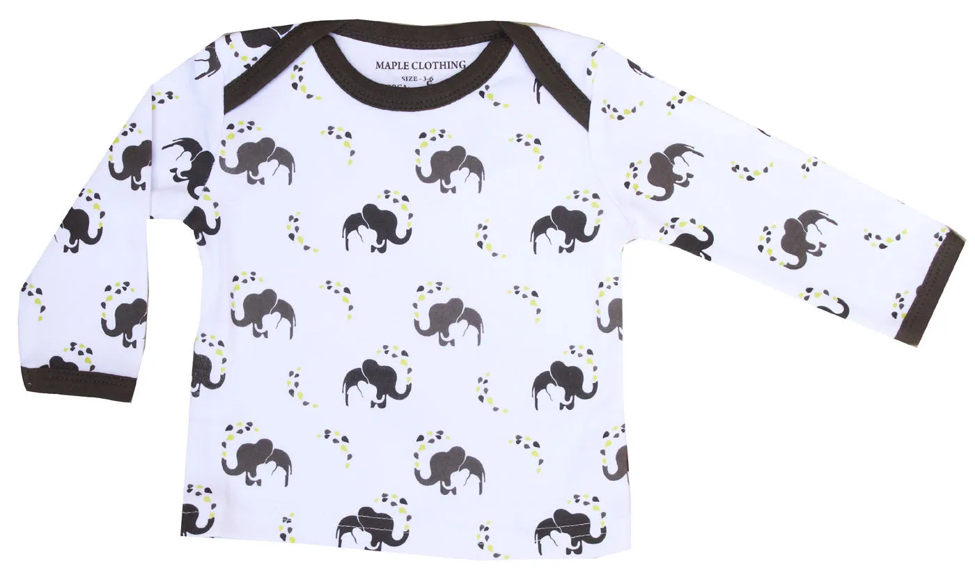 Organic Cotton Baby Long Sleeve T-Shirt GOTS Certified (Elephant)