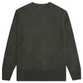 Oversized Crew Neck Sweater - Dark Green