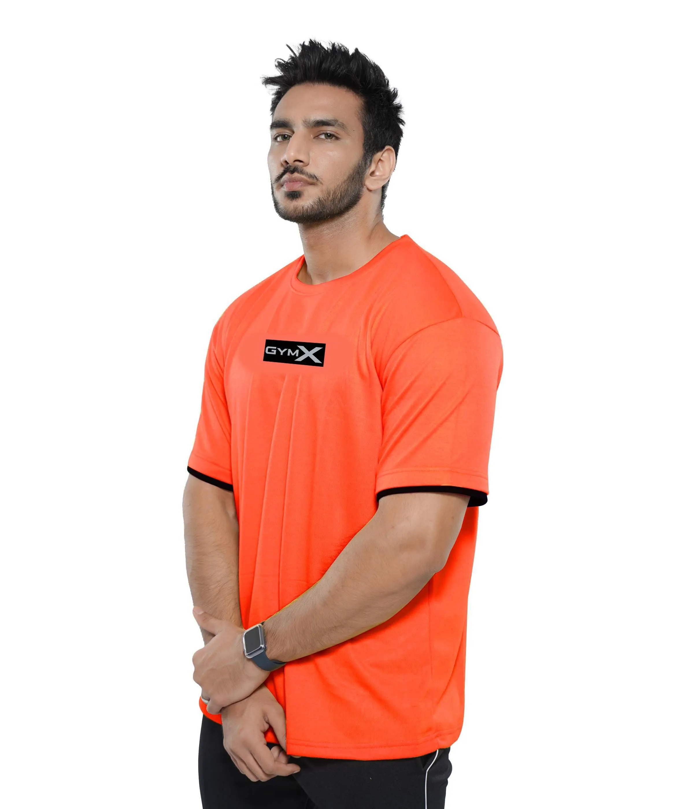 Oversized GymX Tee: Neon Orange